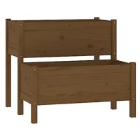 VidaXL Plantenbak 84,5x84x75 cm massief grenenhout honingbruin - thumbnail