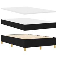 Boxspring bed met matras met hoofdeinde Zwart 120 x 190 cm Stof - thumbnail