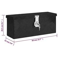 VidaXL Opbergbox 50x15x20,5 cm aluminium zwart - thumbnail