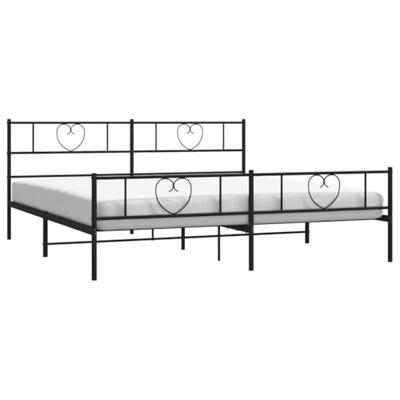 Bedframe met hoofd- en voeteneinde metaal zwart 193x203 cm Bedframe met hoofd- en voeteneinde metaal zwart 193x203 cm