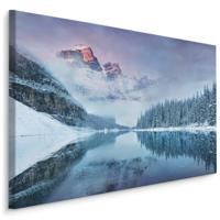 Schilderij - Prachtig Berglandschap in de Winter, Premium Print - thumbnail
