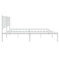 Bedframe met hoofdbord metaal wit 140x200 cm - thumbnail