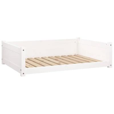 VidaXL Hondenmand 95,5x65,5x28 cm massief grenenhout wit