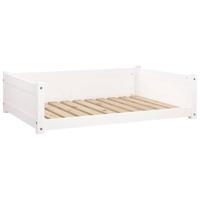 VidaXL Hondenmand 95,5x65,5x28 cm massief grenenhout wit - thumbnail