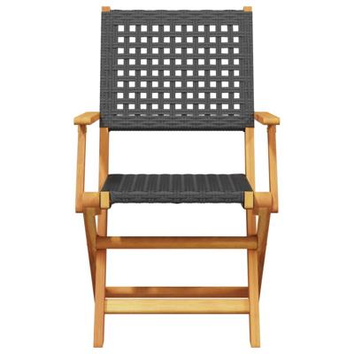 7-delige Tuinset poly rattan en massief hout zwart - thumbnail
