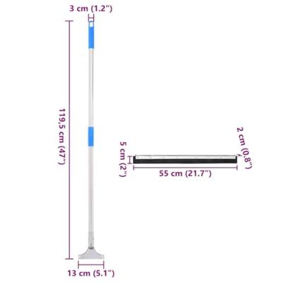 VidaXL Vloertrekkers 5 st 55x122,5 cm staal en rubber