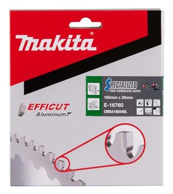 Makita Cirkelzaagblad voor Aluminium | Specialized | Ø 165mm Asgat 20mm 54T - E-16760 - thumbnail