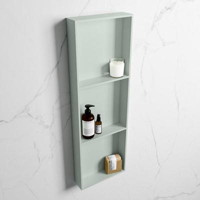 MONDIAZ EASY Nis 89,5x29,5cm in solid surface kleur Greey | Greey. 3 vakken geschikt voor in- of opbouw MONDIAZ EASY Nis 89,5x29,5cm in solid surface kleur Greey | Greey. 3 vakken geschikt voor in- of opbouw