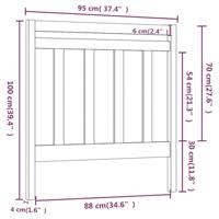 Hoofdbord 95x4x100 cm massief grenenhout - thumbnail