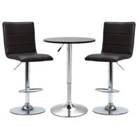vidaXL 3-delige Barset kunstleer zwart - thumbnail