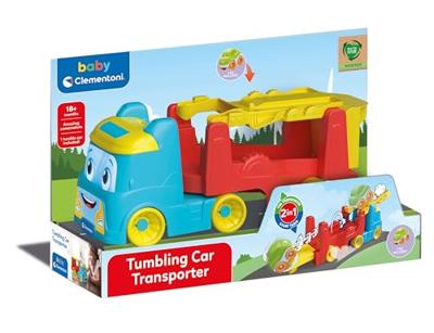 Clementoni-spel - De vrachtwagen van de tuimelende auto's - Gerecycled plastic - Auto's inbegrepen - Vanaf 18 maanden - Made in Italy - thumbnail