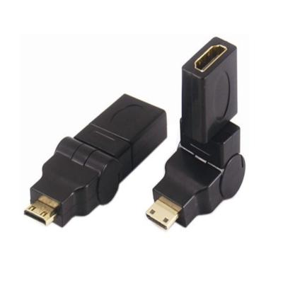Mini HDMI Male to HDMI Female 360 Degree 90 angled Swiveling Adapter,Gilded Mini HDMI Male to HDMI Female 360 Degree 90 angled Swiveling Adapter,Gilded