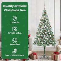 Kunstkerstboom met 300 LED Groen 180 cm PVC en Staal - thumbnail