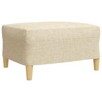 3-delige Loungeset met voetenbank stof crèmekleurig - thumbnail