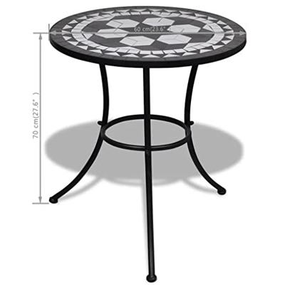 VidaXL Bistrotafel 60 cm mozaïek zwart en wit VidaXL Bistrotafel 60 cm mozaïek zwart en wit