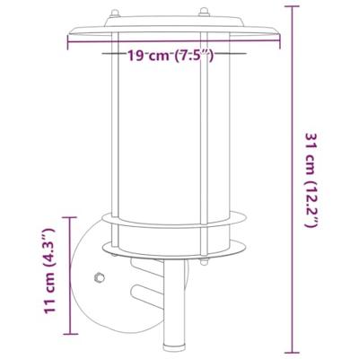 VidaXL Buitenwandlamp roestvrij staal zwart VidaXL Buitenwandlamp roestvrij staal zwart
