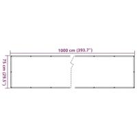VidaXL Balkonscherm 1000x75 cm pvc crèmekleurig - thumbnail