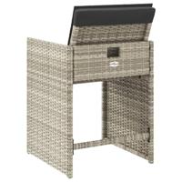Tuinstoelen 4 st met kussens poly rattan lichtgrijs - thumbnail