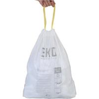 Eko vuilniszakken met trekbandsluiting, 10-15 liter, wit, 1 rol, 20 zakken - thumbnail