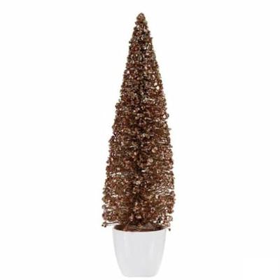 Decoratieve figuren Kerstboom Brons Gouden Plastic 10 x 38 x 10 cm (6 Stuks)