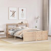 Bedframe met hoofdbord massief grenenhout 140x190 cm - thumbnail