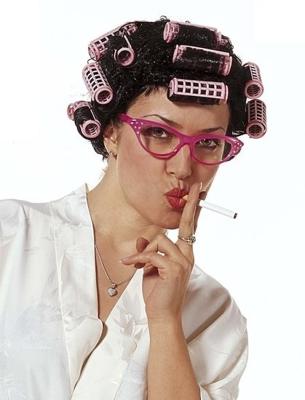 Pruik zwart krulspelden Rinoa