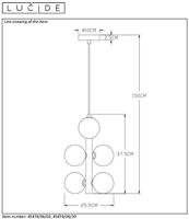 Lucide TYCHO - Hanglamp - Ø 25,5 cm - 6xG9 - Mat Goud / Messing - thumbnail