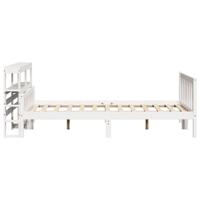 Bedframe zonder matras massief grenenhout wit 150x200 cm - thumbnail