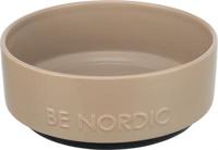 Trixie be nordic voerbak hond keramiek/ rubber taupe - thumbnail