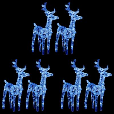 VidaXL Kerstrendieren 6 st 240 led's acryl blauw VidaXL Kerstrendieren 6 st 240 led's acryl blauw