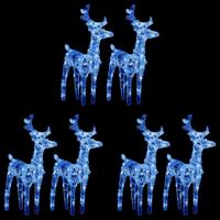 VidaXL Kerstrendieren 6 st 240 led's acryl blauw - thumbnail