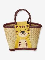 Kindermandtas TIGER rice, raffia beige - thumbnail