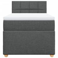 Boxspring met matras stof donkergrijs 80x200 cm - thumbnail