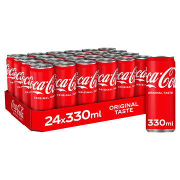 Coca-Cola frisdrank, sleek blik van 33 cl, pak van 24 stuks