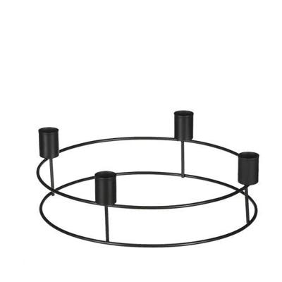 House of Seasons kandelaar metaal advent 25x9cm zwart