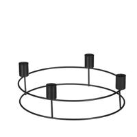 House of Seasons kandelaar metaal advent 25x9cm zwart - thumbnail