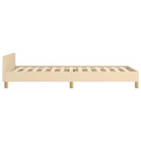 Bedframe met hoofdeinde stof crmekleurig 90x200 cm - thumbnail