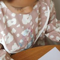 Meegroeislabbetje met mouwen 2-in-1 BEABA Playful rouge - thumbnail