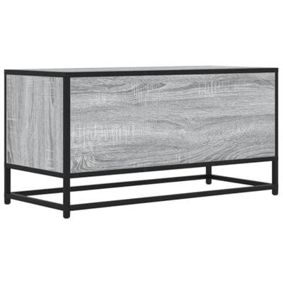 Tv-meubel 80x34,5x40 cm bewerkt hout metaal grijs sonoma eiken