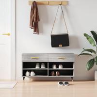 VidaXL Schoenenbank 102x35x55 cm bewerkt hout grijs sonoma eikenkleur - thumbnail