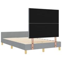 Bedframe met hoofdeinde Lichtgrijs 120 x 200 cm Stof - thumbnail