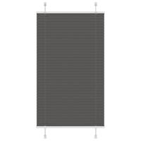VidaXL Plissé rolgordijn 75x100 cm stofbreedte 74,4 cm polyester zwart - thumbnail