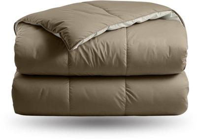 Zelesta Zelesta Deluxe Duo Dream White & Taupe 200x200 - Hoesloos All Year Dekbed met Vaste Overtrek