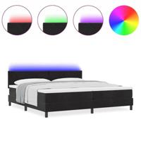 Boxspring bed met matras Zwart 200 x 200 cm Fluweel - thumbnail