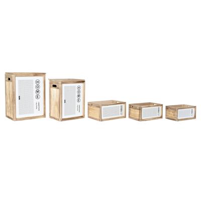 Wasmand DKD Home Decor Natuurlijk Paulownia hout (40 x 30 x 55 cm) (5 Onderdelen)