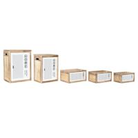 Wasmand DKD Home Decor Natuurlijk Paulownia hout (40 x 30 x 55 cm) (5 Onderdelen) - thumbnail