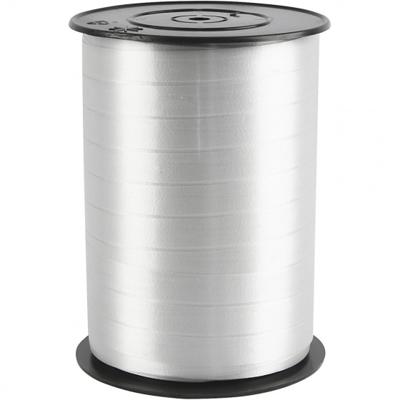 Creativ Company Cadeaulint, b: 10 mm, glossy, zilver, 250 m/ 1 rol