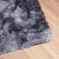 Hoogpolig vloerkleed NAVARRA 240x240 cm polyester donkergrijs - thumbnail