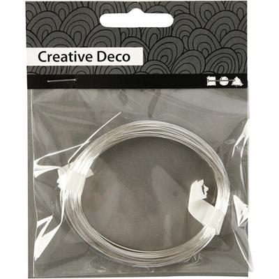 Creativ Company Verzilverd draad, dikte 0,6 mm, verzilverd, 10 m/ 1 rol - thumbnail