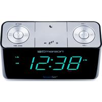 Emerson Smartset Wekkerradio met Bluetooth-luidspreker met USB-poort voor iPhone/iPad/iPod/Android en Tablets, 1,4 inch cyaan LED-display en nachtlampje, ER100301 - thumbnail